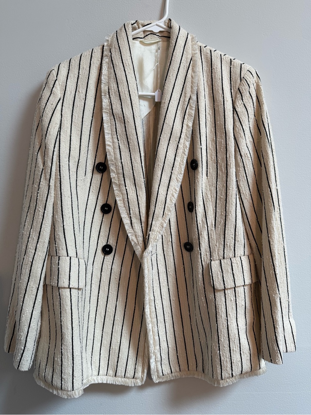 Seventy Cream Blazer with Black Pinstripes